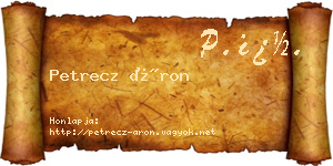 Petrecz Áron névjegykártya