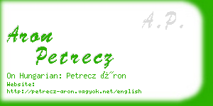 aron petrecz business card